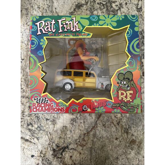 Rat Fink Mod Rods Die Cast Car W/ Figure 1940 Ford Woody 1:24 Scale Ed Roth ERTL - Picture 6 of 10